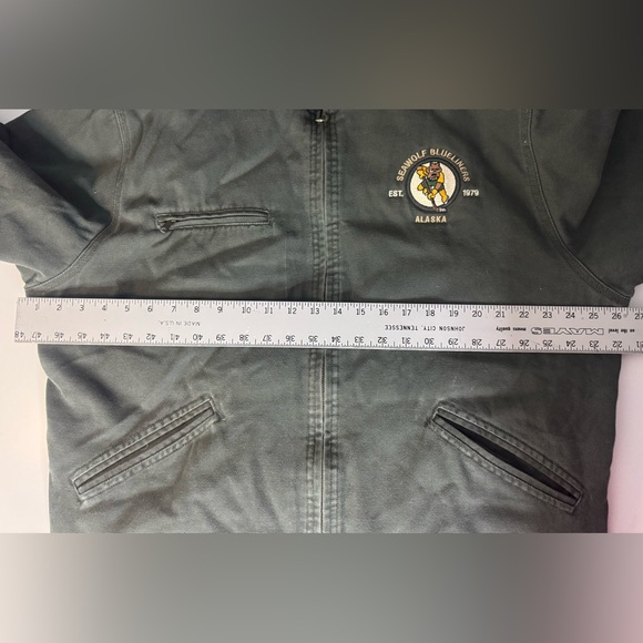 Vintage Tri-Mountain Jacket Alaskan SeaWolf Blueline Hockey Sz large Like New - Picture 8 of 11